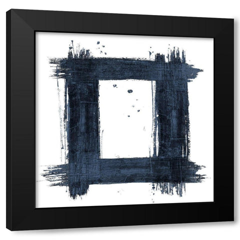 Navy Rectangle Black Modern Wood Framed Art Print with Double Matting by Pinto, Patricia