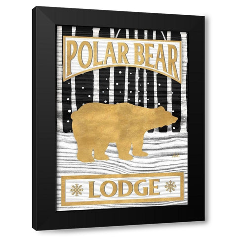 Winter Lodge Sign I Black Modern Wood Framed Art Print by Metz, Andi
