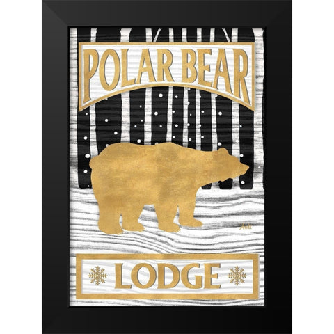 Winter Lodge Sign I Black Modern Wood Framed Art Print by Metz, Andi