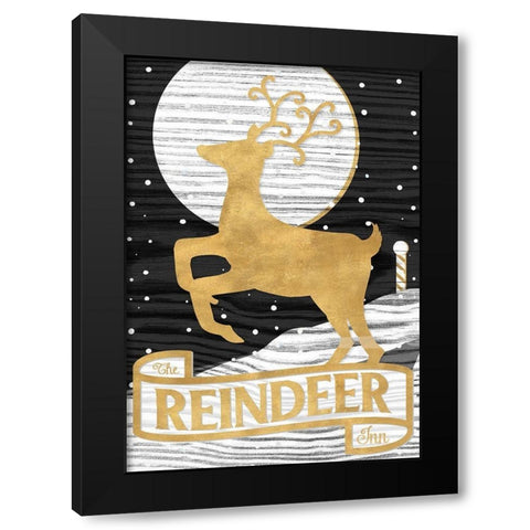 Winter Lodge Sign II Black Modern Wood Framed Art Print by Metz, Andi