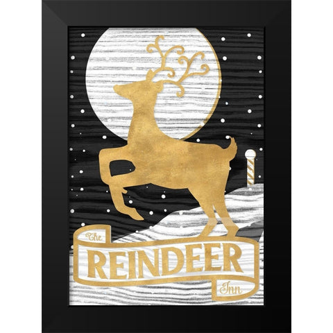 Winter Lodge Sign II Black Modern Wood Framed Art Print by Metz, Andi