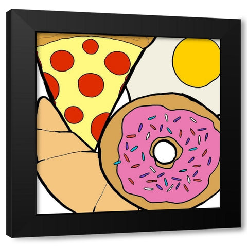 Snack Food Black Modern Wood Framed Art Print with Double Matting by Edwins, Hugo