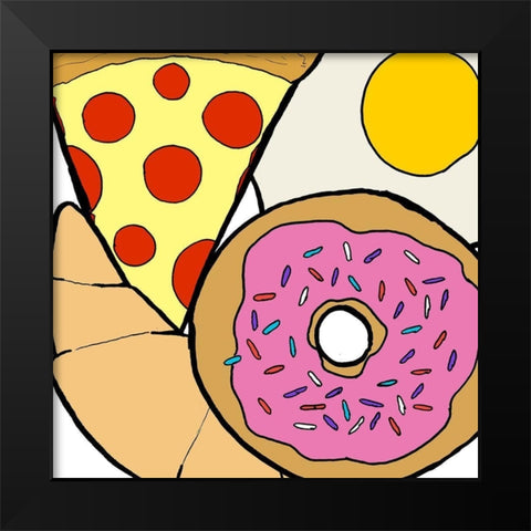 Snack Food Black Modern Wood Framed Art Print by Edwins, Hugo