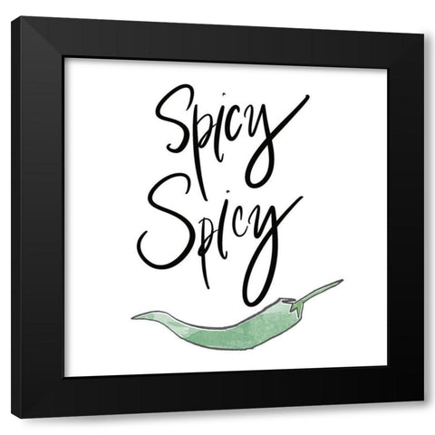 Spicy Spicy Black Modern Wood Framed Art Print by Edwins, Hugo