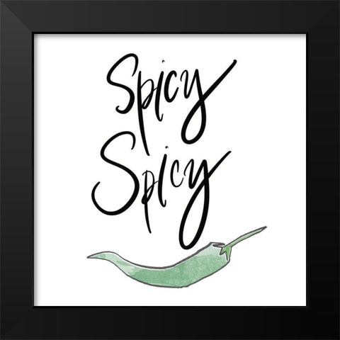 Spicy Spicy Black Modern Wood Framed Art Print by Edwins, Hugo