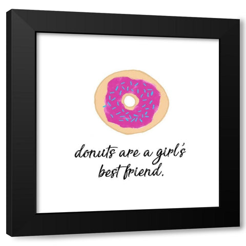 Donuts Black Modern Wood Framed Art Print by Edwins, Hugo