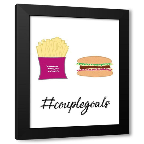 Hashtag Couplegoals Black Modern Wood Framed Art Print by Edwins, Hugo