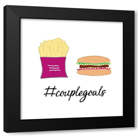 Hashtag Couple Goals Square Black Modern Wood Framed Art Print by Edwins, Hugo