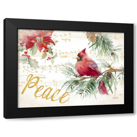 Holiday Cardinal I Black Modern Wood Framed Art Print with Double Matting by Loreth, Lanie