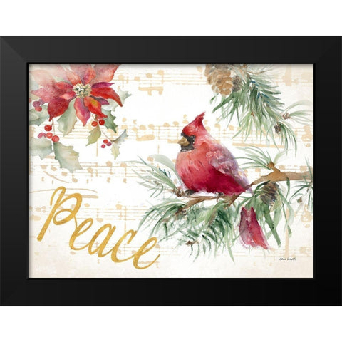 Holiday Cardinal I Black Modern Wood Framed Art Print by Loreth, Lanie
