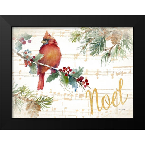 Holiday Cardinal II Black Modern Wood Framed Art Print by Loreth, Lanie