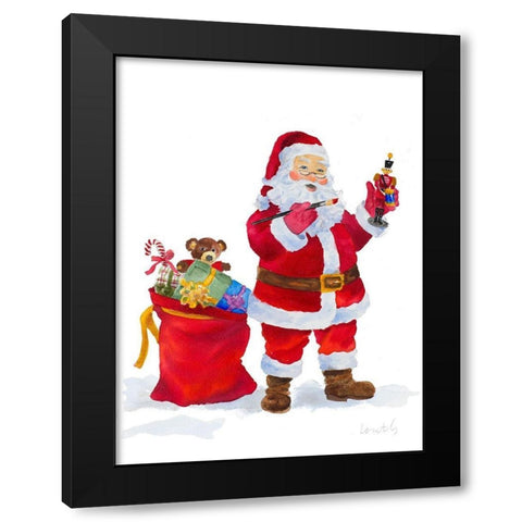 Workshop Santa Black Modern Wood Framed Art Print by Loreth, Lanie