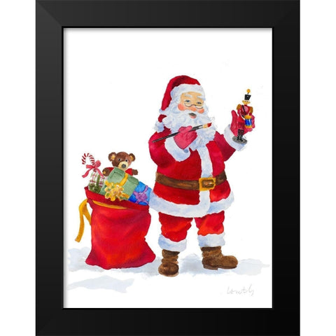Workshop Santa Black Modern Wood Framed Art Print by Loreth, Lanie