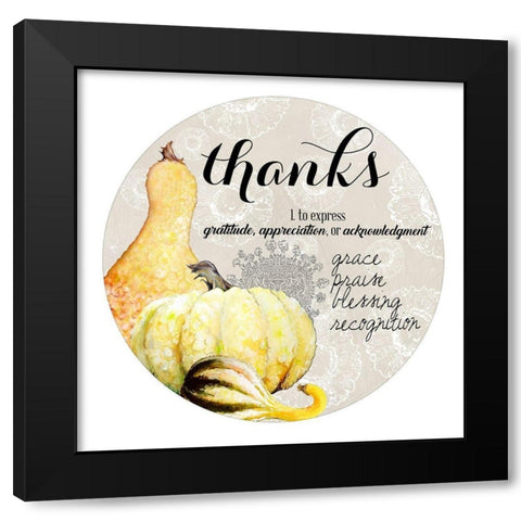 Thankful Harvest Black Modern Wood Framed Art Print by Diannart