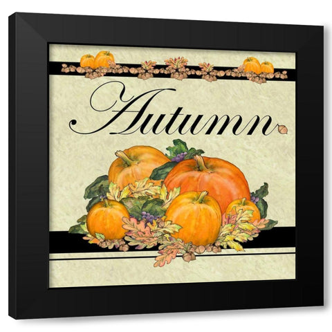 Autumn Pumpkins Black Modern Wood Framed Art Print by Diannart
