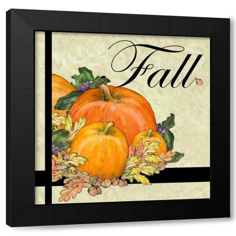Fall Pumpkins Black Modern Wood Framed Art Print by Diannart