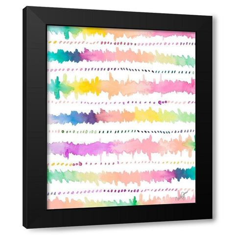 Colorful Bands I Black Modern Wood Framed Art Print by James, Nola
