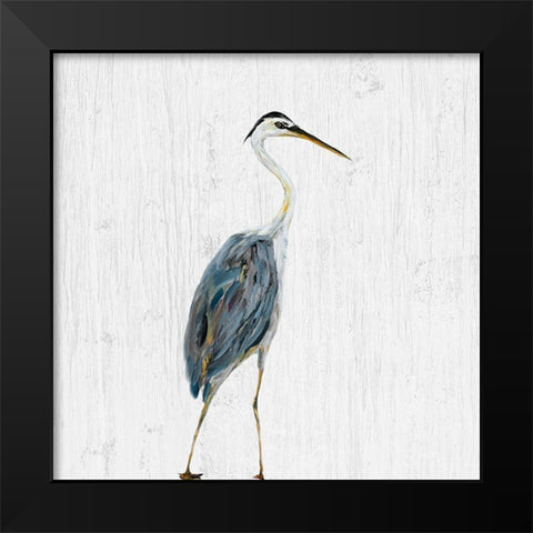 Heron on Whitewash II Black Modern Wood Framed Art Print by DeRice, Julie
