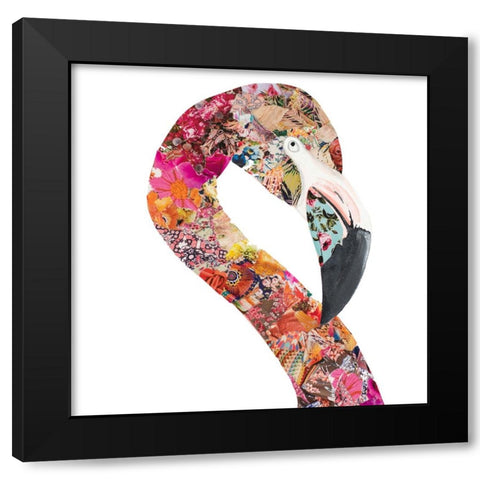 Flamingo Party I Black Modern Wood Framed Art Print with Double Matting by Ritter, Gina