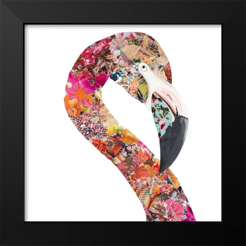 Flamingo Party I Black Modern Wood Framed Art Print by Ritter, Gina