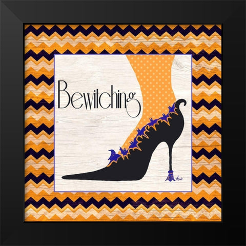 Bewitching Shoes I Black Modern Wood Framed Art Print by Metz, Andi