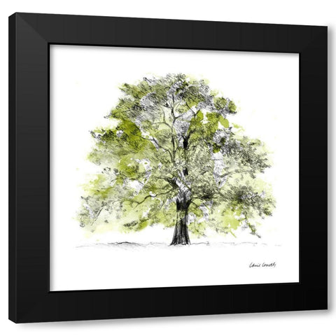 Tree with Green Leaves II Black Modern Wood Framed Art Print with Double Matting by Loreth, Lanie