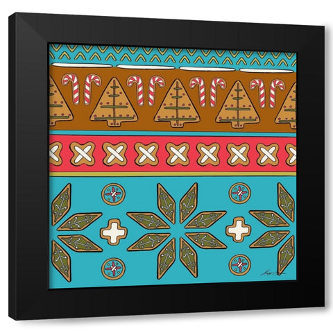 Christmas Cookie Sweater I Black Modern Wood Framed Art Print with Double Matting by Edwins, Hugo