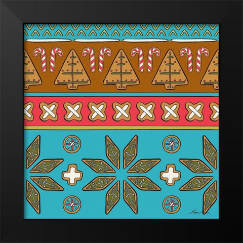 Christmas Cookie Sweater I Black Modern Wood Framed Art Print by Edwins, Hugo