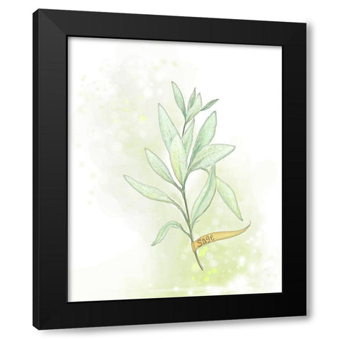 Fresh Herbs III Black Modern Wood Framed Art Print by Diannart