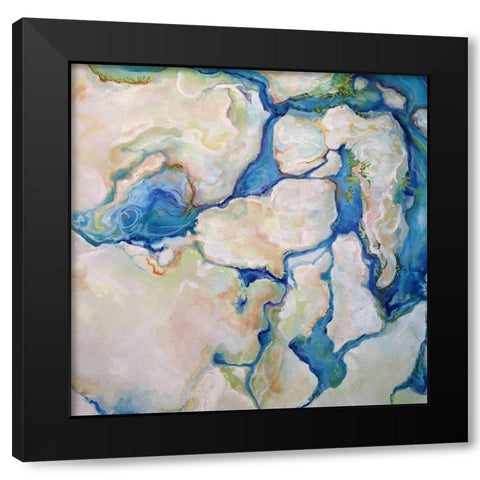 Along the Spring Flow I Black Modern Wood Framed Art Print by Diannart