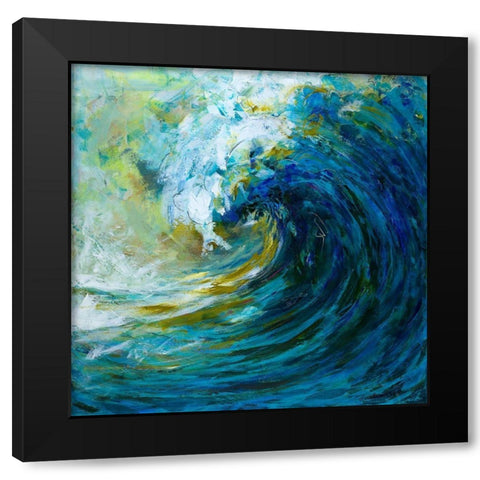 The Wave Black Modern Wood Framed Art Print with Double Matting by Diannart