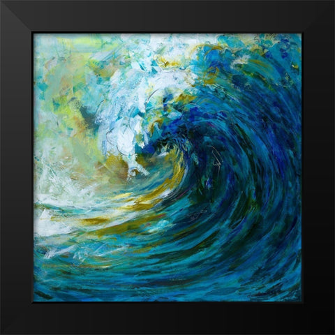 The Wave Black Modern Wood Framed Art Print by Diannart