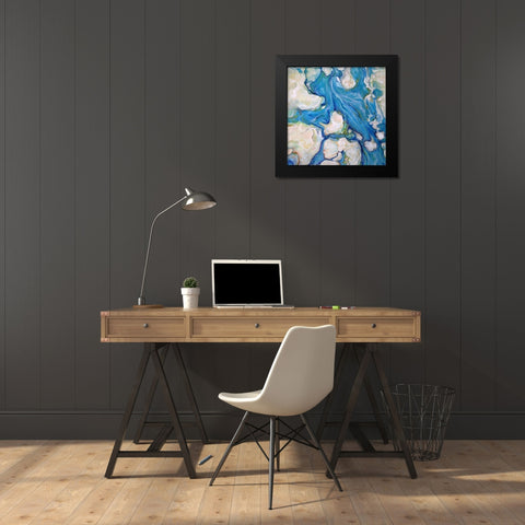 Along the Spring Flow II Black Modern Wood Framed Art Print by Diannart