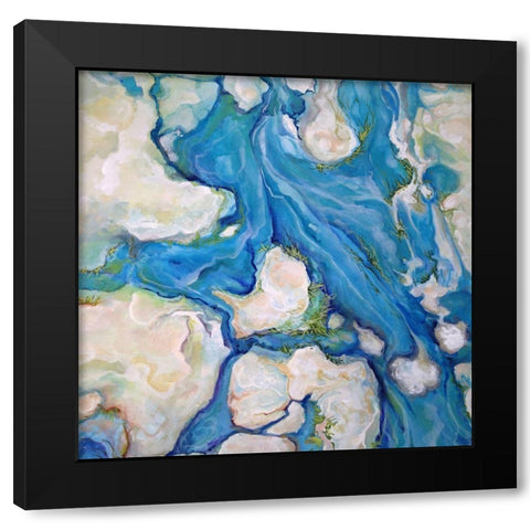 Along the Spring Flow II Black Modern Wood Framed Art Print by Diannart