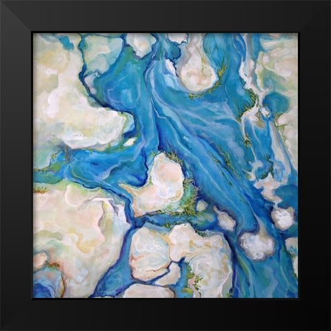 Along the Spring Flow II Black Modern Wood Framed Art Print by Diannart