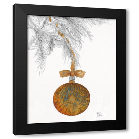 Retro Ornament Black Modern Wood Framed Art Print by Pinto, Patricia