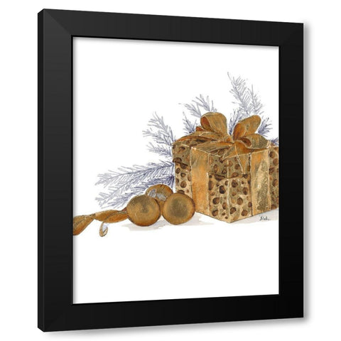 Present with Dots Black Modern Wood Framed Art Print by Pinto, Patricia