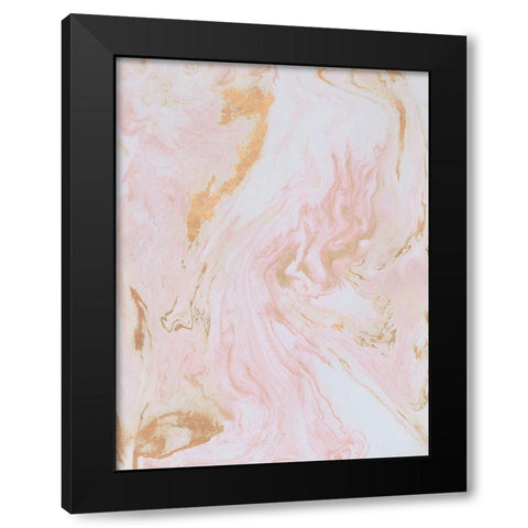 Rose Gold Marble Black Modern Wood Framed Art Print by Bryant, Susan