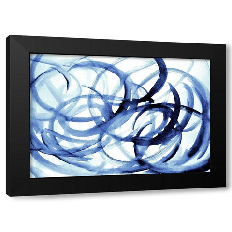 Indigo Dreams Black Modern Wood Framed Art Print by Bryant, Susan