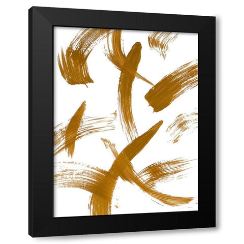 Copper Strokes II Black Modern Wood Framed Art Print by Bryant, Susan