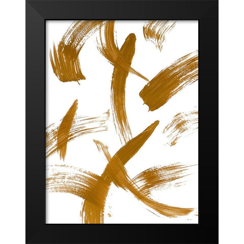 Copper Strokes II Black Modern Wood Framed Art Print by Bryant, Susan
