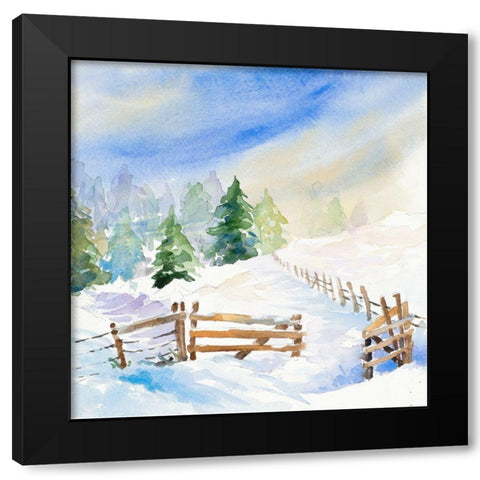 Snowy Serenity I Black Modern Wood Framed Art Print by Loreth, Lanie