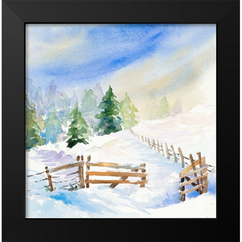 Snowy Serenity I Black Modern Wood Framed Art Print by Loreth, Lanie