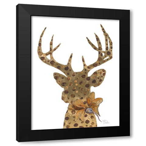 Dotted Deer Black Modern Wood Framed Art Print with Double Matting by Pinto, Patricia