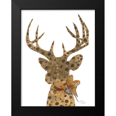 Dotted Deer Black Modern Wood Framed Art Print by Pinto, Patricia