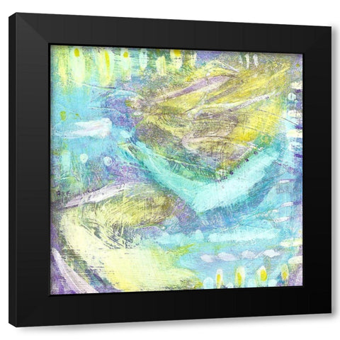 Angelic Abstract Black Modern Wood Framed Art Print by Mosher, Deidre