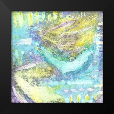 Angelic Abstract Black Modern Wood Framed Art Print by Mosher, Deidre