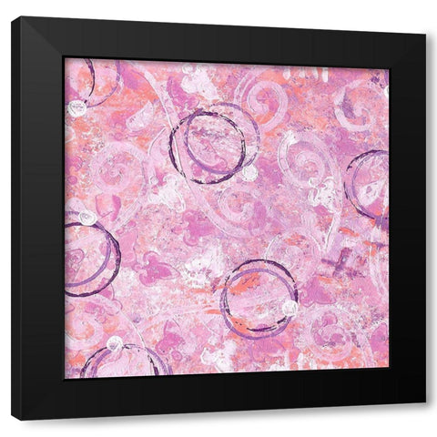 Cotton Candy Swirls Black Modern Wood Framed Art Print by Mosher, Deidre