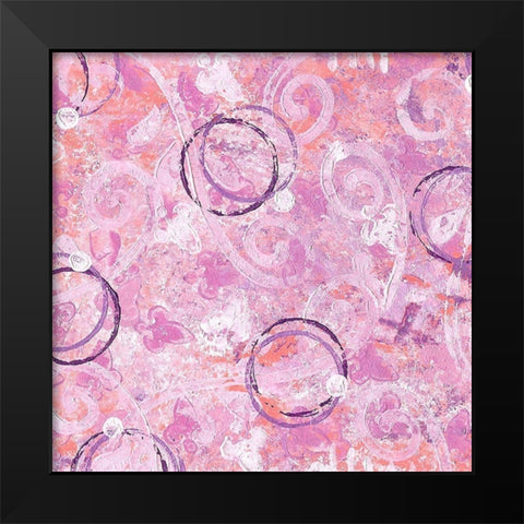 Cotton Candy Swirls Black Modern Wood Framed Art Print by Mosher, Deidre