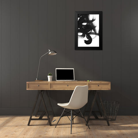 Noir Strokes I Black Modern Wood Framed Art Print by Ritter, Gina